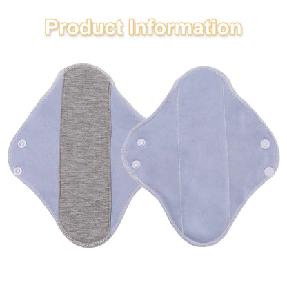 6Pcs Silcy Skin washable menstrual cloth pads, graphene sanitary napkins, soft blue with grey center, 23CM, reusable pantyliners on Tampa Home & Garden Store
