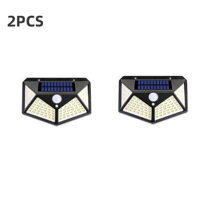 100 LED Solar Motion Sensor Light | Waterproof Outdoor Wall Lamp for Yard Security