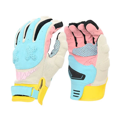 BikerZoneZ Touch Screen Gloves, unisex four-color motorcycle gloves blue pink beige pair on Tampa Home & Garden Store