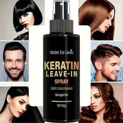 Keratin Leave-In Spray bottle Silcy Skin black bottle with spray top for damaged hair deep conditioning on Tampa Home & Garden Store