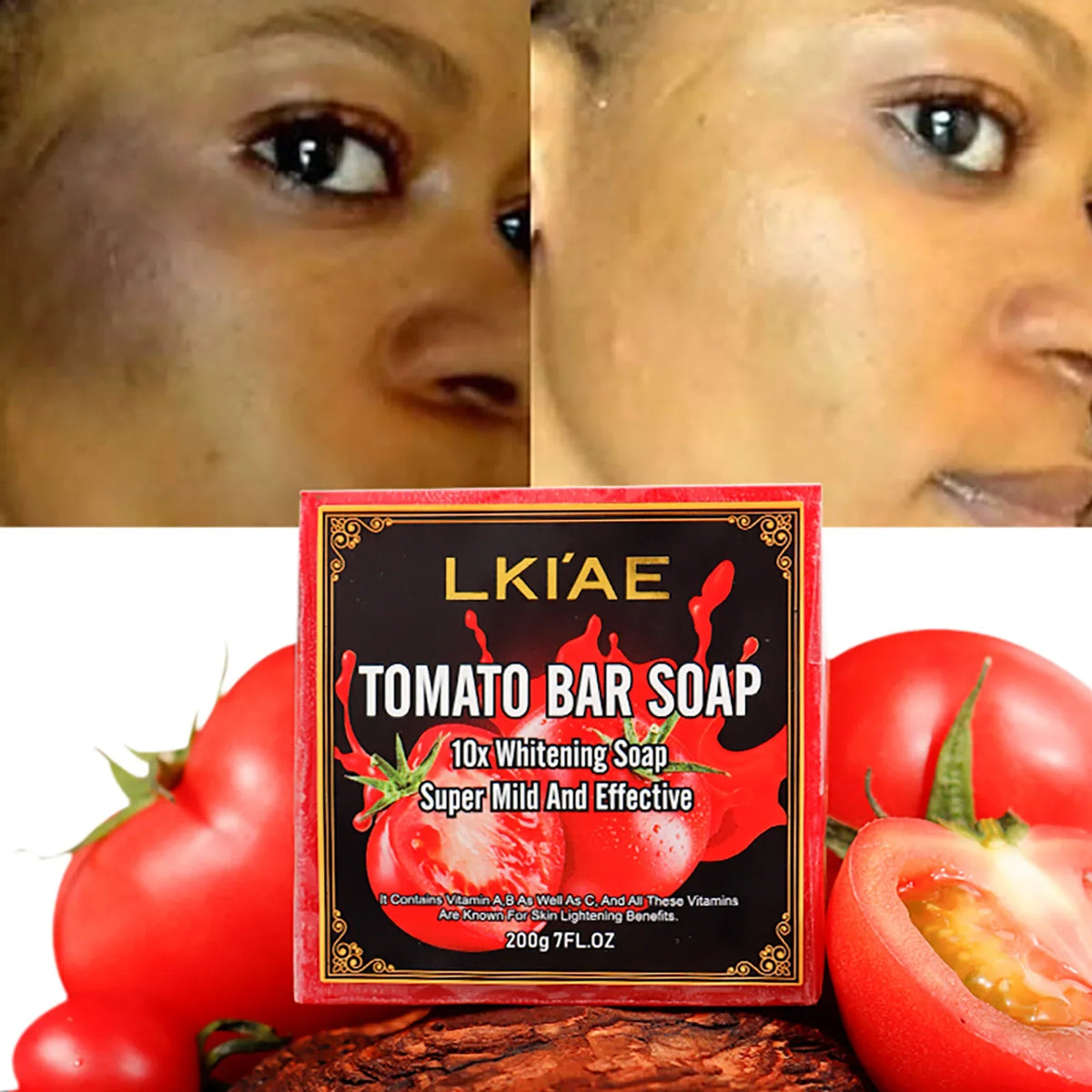 Tomato Bar Soap LKIAE by Silcy Skin, 200g, for face and body, whitening and oil-control on Tampa Home & Garden Store