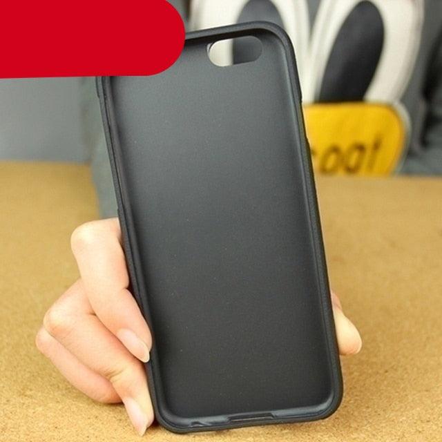 Hard back phone case in black matte finish held in hand for iPhone models on Tampa Home & Garden Store