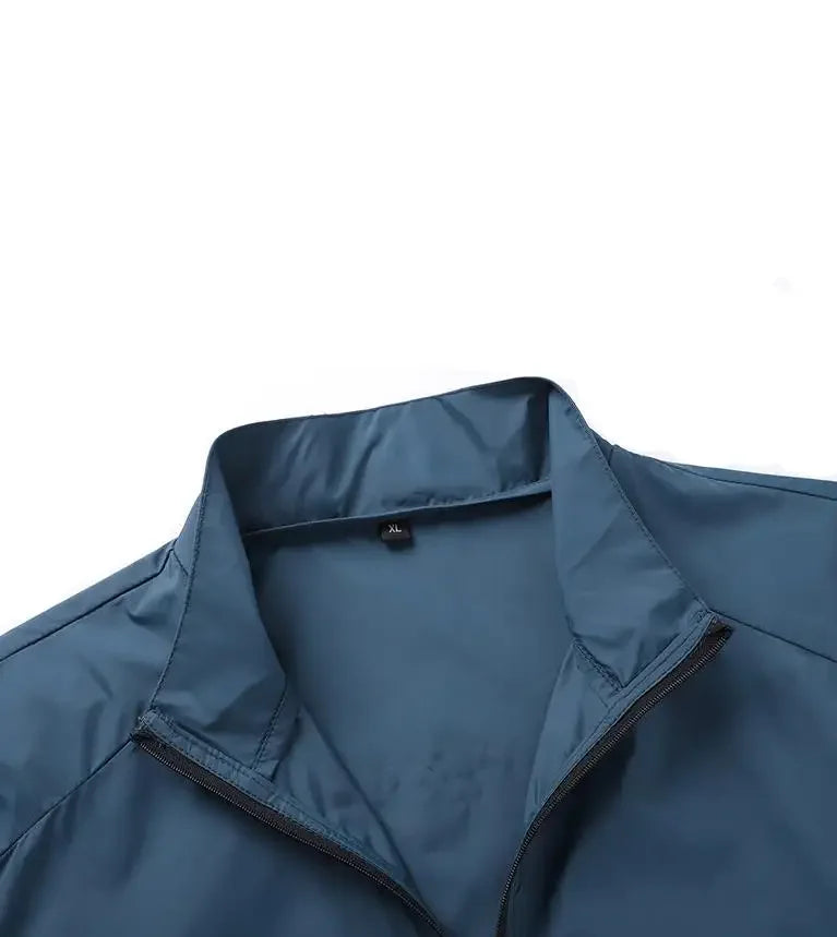 Men's Sunscreen Jacket blue breathable waterproof zip-up sports jacket UpTrend Deals on Tampa Home & Garden Store
