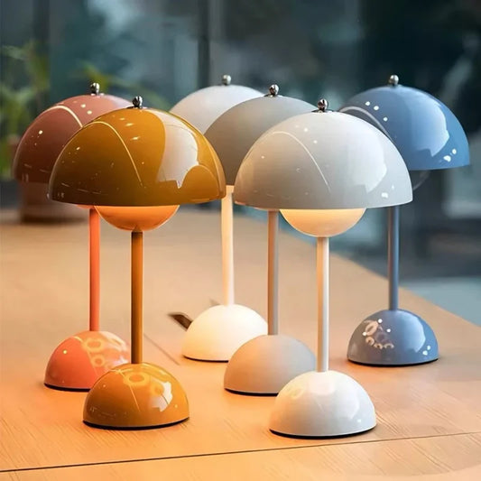 Portable LED Mushroom Table Lamp Touch Dimmable Rechargeable Flowerpot Light - Tampa Home & Garden Store