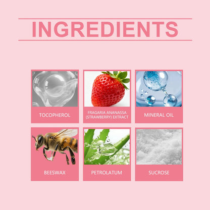 Strawberry Lip Scrub collage with strawberry extract, tocopherol, mineral oil on Tampa Home & Garden Store