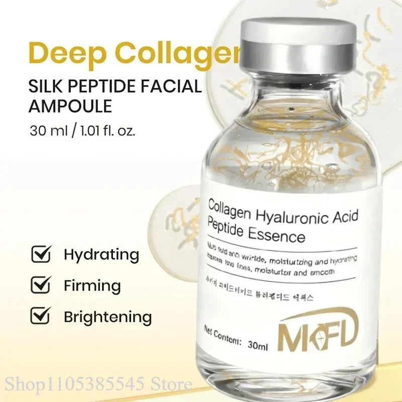 Korean collagen silk peptide hydrating ampoule serum bottle with silver cap, 30 ml, MOFD label on Tampa Home & Garden Store