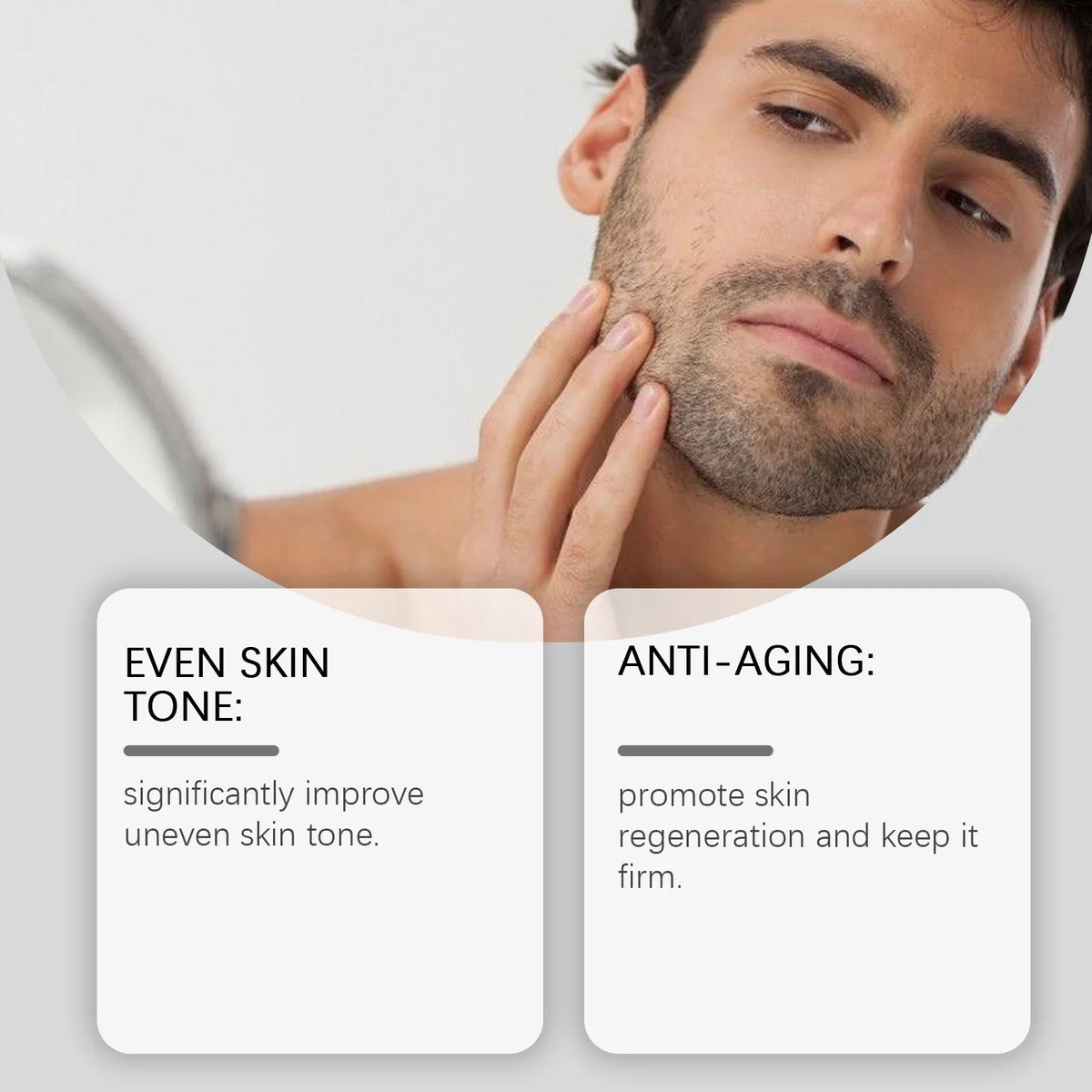 Silcy Skin men's retinol serum hydrating anti-aging facial treatment; man applying to jawline on Tampa Home & Garden Store