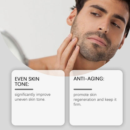 Silcy Skin men's retinol serum hydrating anti-aging facial treatment; man applying to jawline on Tampa Home & Garden Store