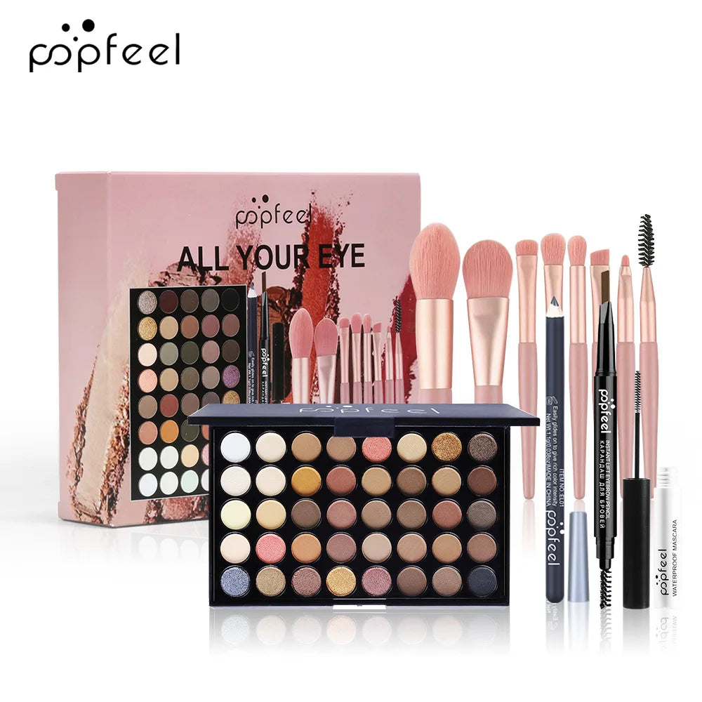 Popfeel all-in-one makeup kit with eyeshadow palette, brushes and eyeliner by Silcy Skin on Tampa Home & Garden Store