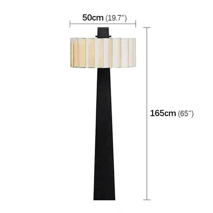 DecorBites LED Floor Lamp matte black base with beige pleated shade, modern Nordic design on Tampa Home & Garden Store
