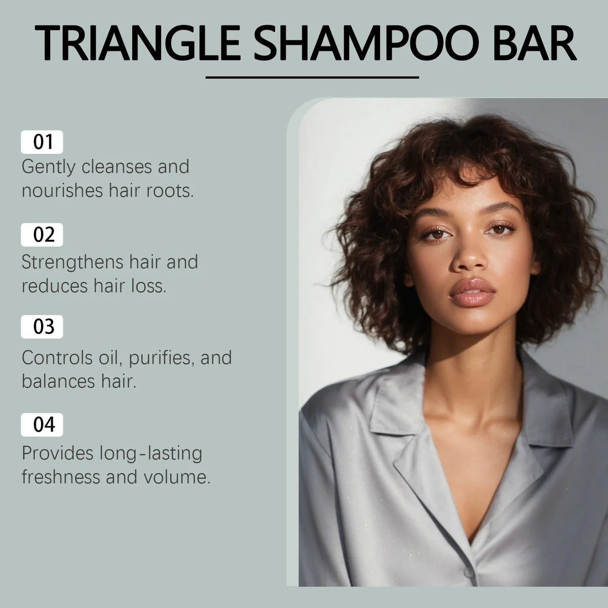 Triangle Shampoo Bar by Silcy Skin, green cleansing bar for hair growth and oil control on Tampa Home & Garden Store