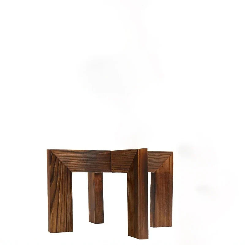 Sturdy Wooden Rack And A Solid Bonsai Plant Shelf