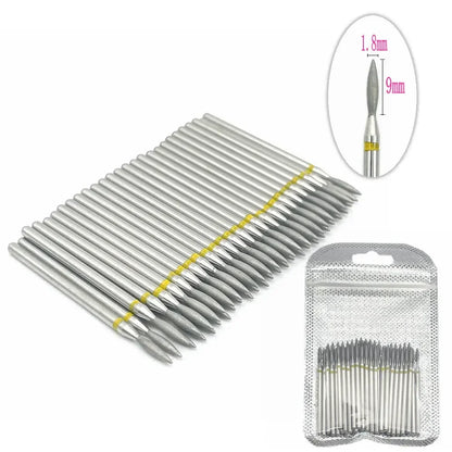 50pc diamond nail drill bit set for cuticle cleanup Silcy Skin manicure bits with yellow collar on Tampa Home & Garden Store