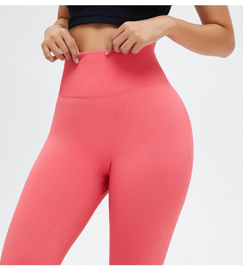 Yoga high waist seamless leggings coral pink Stevvex women's workout pants on Tampa Home & Garden Store
