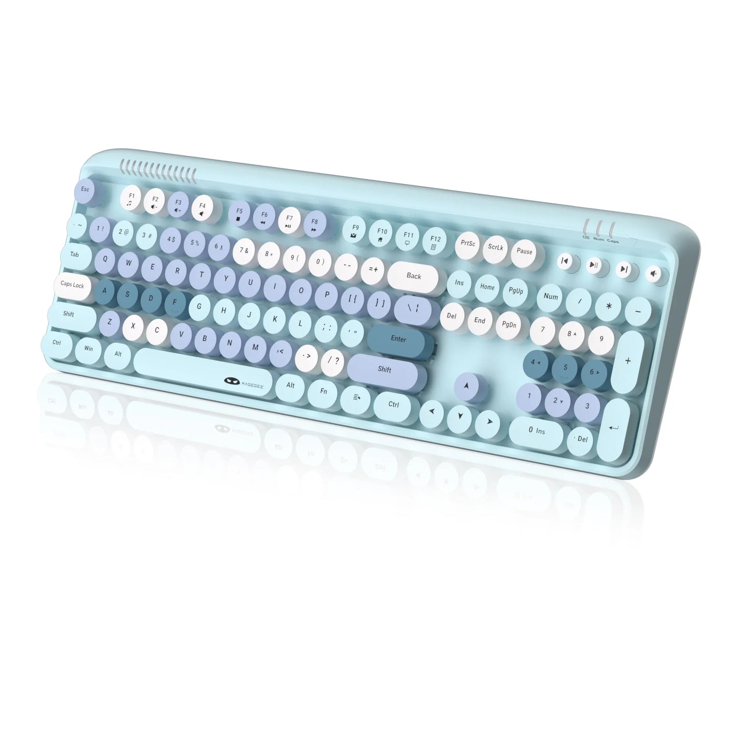 MageGee V920 wired game keyboard 104-key pastel blue rounded keys on Tampa Home & Garden Store