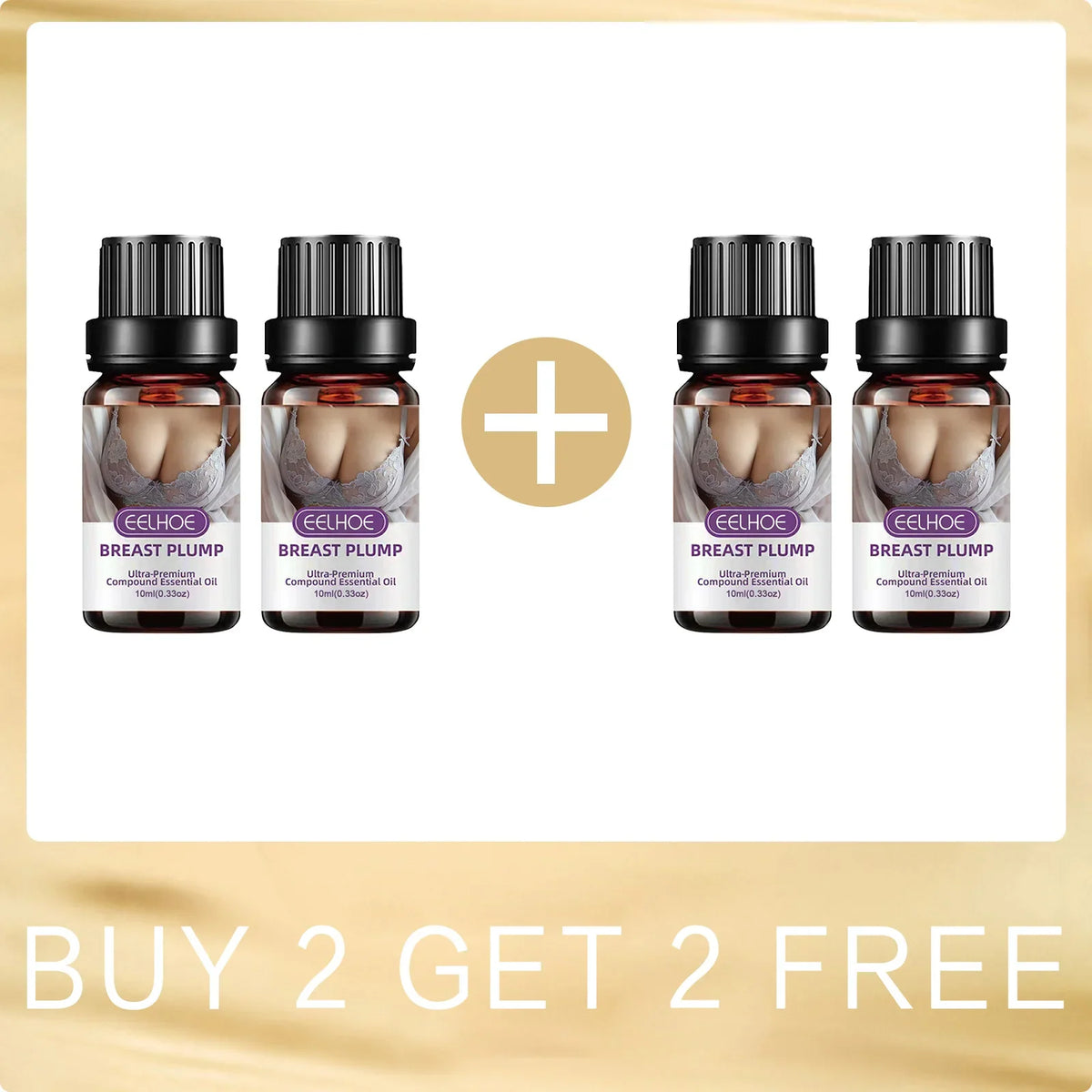 EELHOE Breast Plump essential oil four-pack by Silcy Skin bottles on Tampa Home & Garden Store