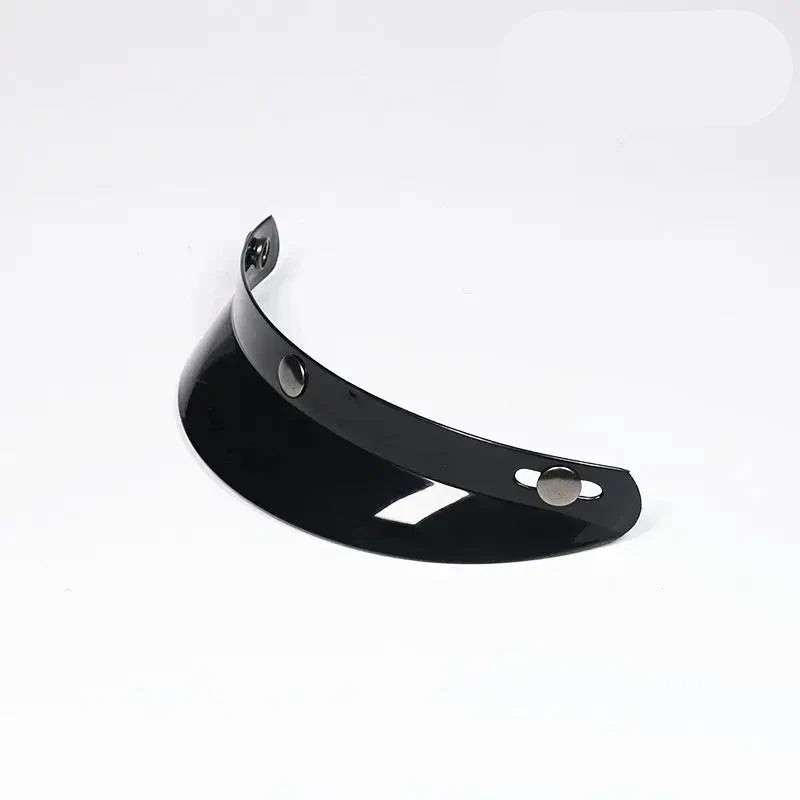 Visor for 3/4 helmet, black curved visor with metal snaps, BikerZoneZ on Tampa Home & Garden Store