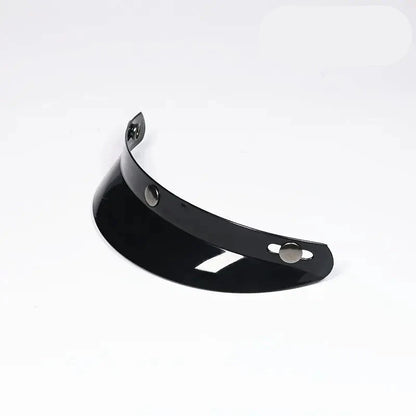 Visor for 3/4 helmet, black curved visor with metal snaps, BikerZoneZ on Tampa Home & Garden Store