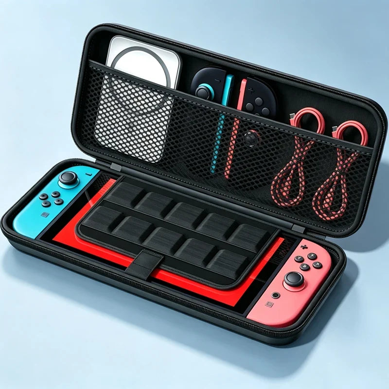 Portable EVA hard case for Nintendo Switch 2 by FLIPSTYLEZLLC with game card slots black on Tampa Home & Garden Store
