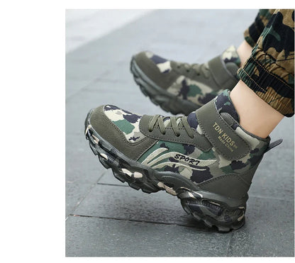 Kids Winter Snow Boots in olive camouflage with warm lining and anti-slip sole by UpTrend Deals on Tampa Home & Garden Store