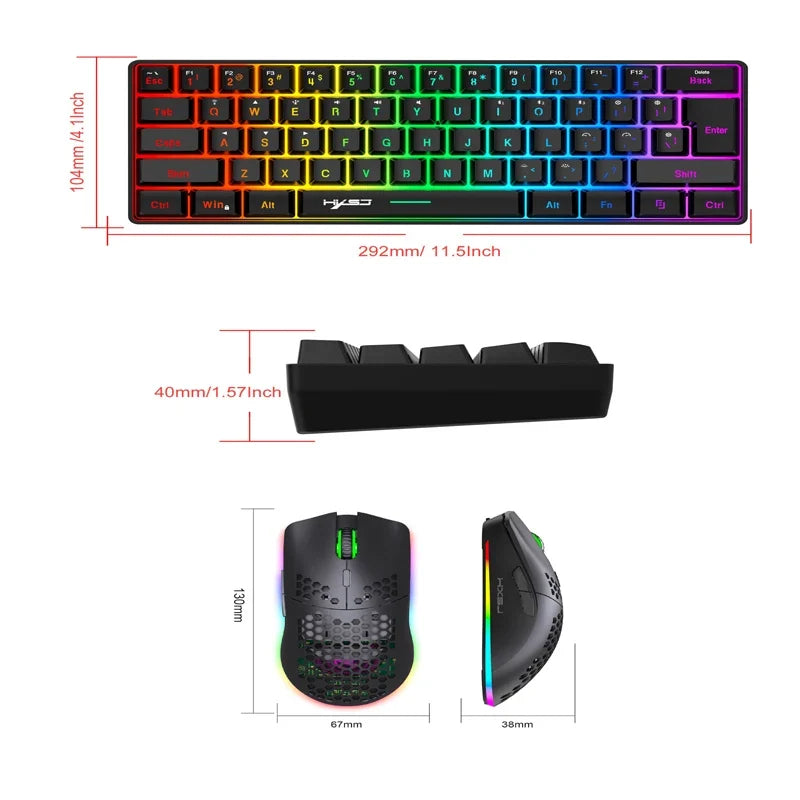 FLIPSTYLEZLLC wireless keyboard and mouse set, 60% compact RGB keyboard, 2.4GHz PC gaming on Tampa Home & Garden Store