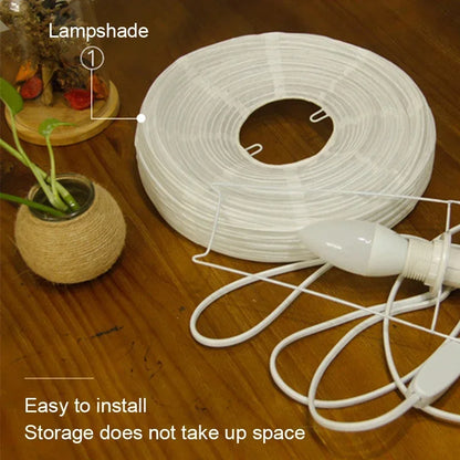 Japanese LED Lantern Table Lamp Rice Paper Bedside Light Living Room Bedroom Decor
