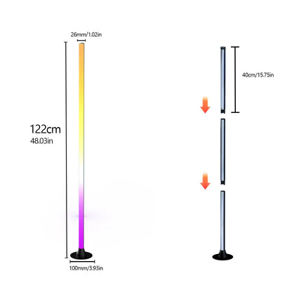 Smart RGB LED Floor Lamp App Control Music Sync Corner Light with Timer