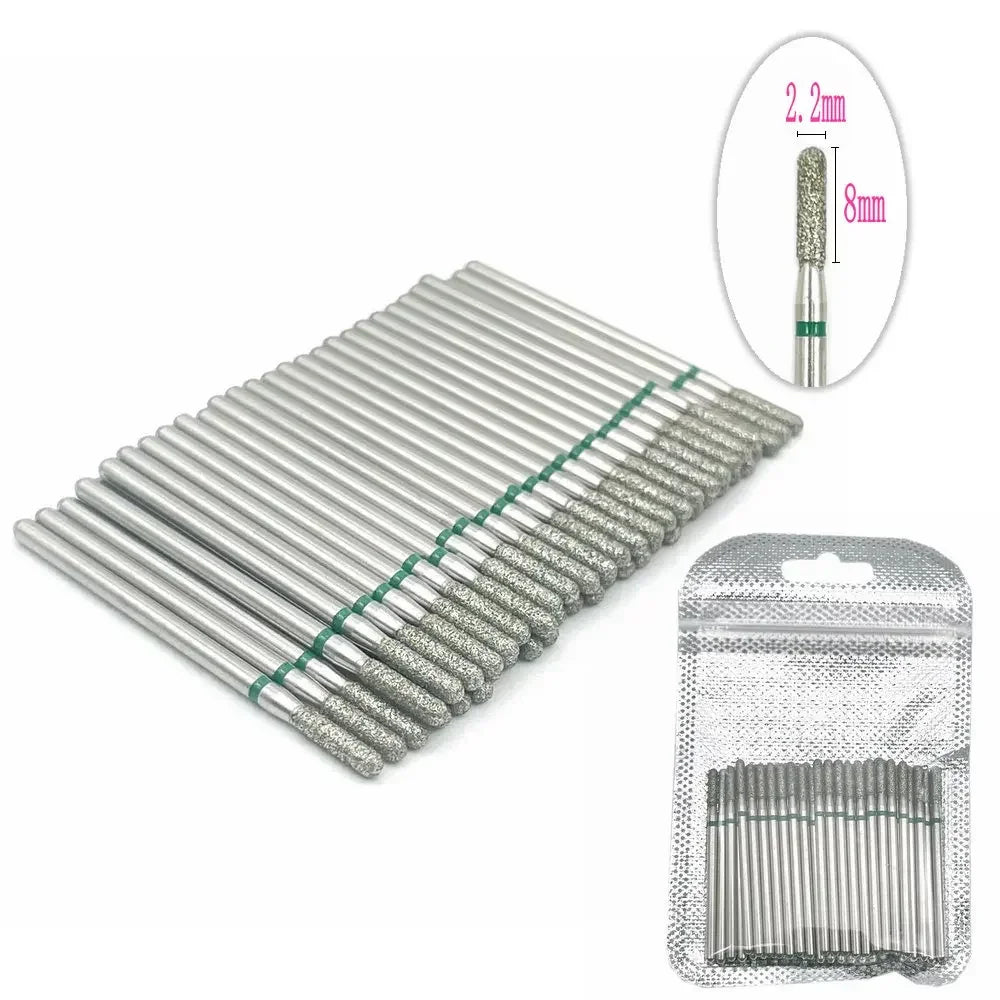 Silcy Skin 50pc diamond nail drill bit set with silver textured diamond tips for manicure on Tampa Home & Garden Store