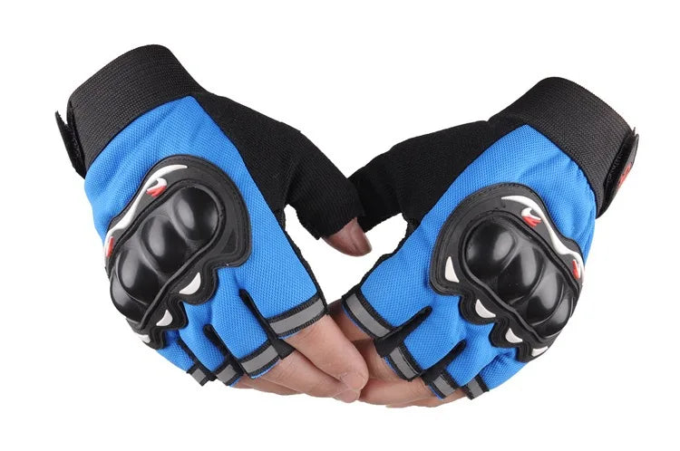 Outdoor Sports Breathable Touch Screen Gloves, blue motorcycle gloves with knuckle protection on Tampa Home & Garden Store