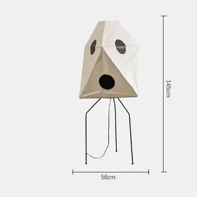 Japanese Rice Paper Floor Lamp Wabi Sabi Lantern