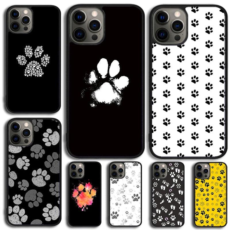 Dog paw print phone case set of 9, hard back Stevvex ST88SCL562HGT for iPhone models on Tampa Home & Garden Store
