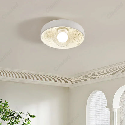 Perfecsy European LED ceiling lamp Cream Wind with embossed floral pattern for living space on Tampa Home & Garden Store