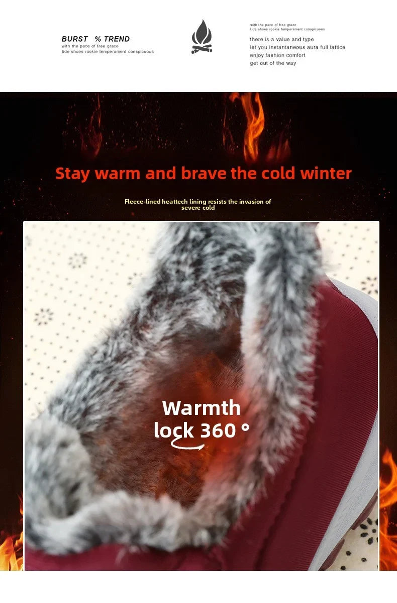 Women's Winter Snow Boots UpTrend Deals warm faux fur lining burgundy exterior non-slip sole on Tampa Home & Garden Store