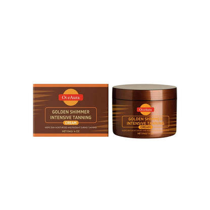 Golden Shimmer Intensive Tanning Cream 2-piece set brown jar and box by OceAura on Tampa Home & Garden Store