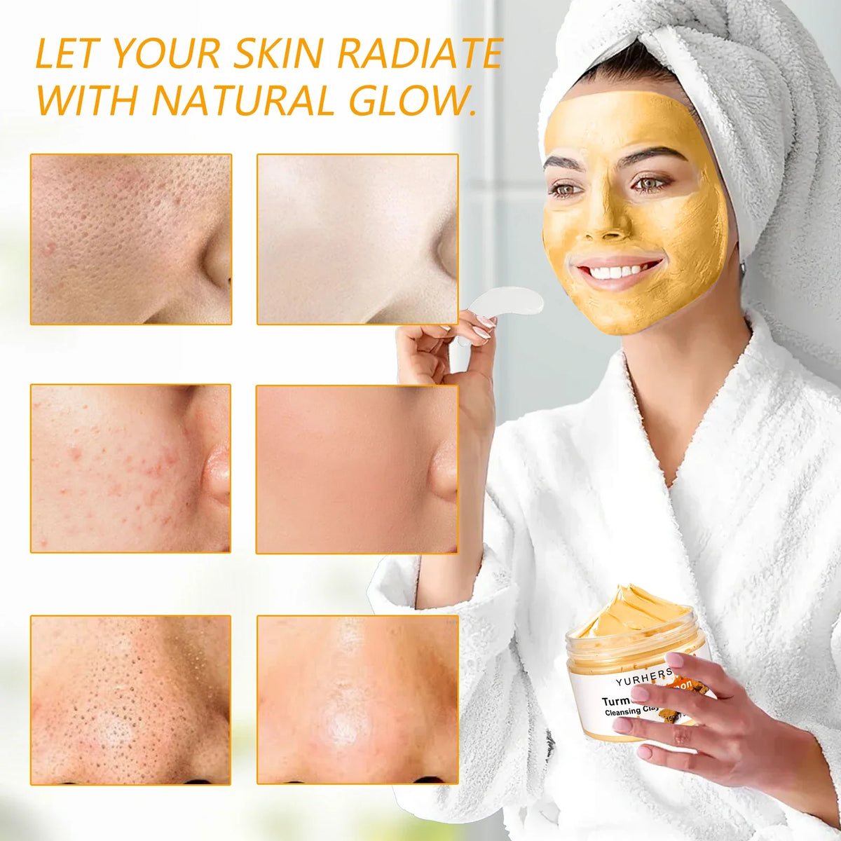 Turmeric and Lemon Deep Cleansing Clay Mask by Silcy Skin for pore-minimizing brightening on Tampa Home & Garden Store