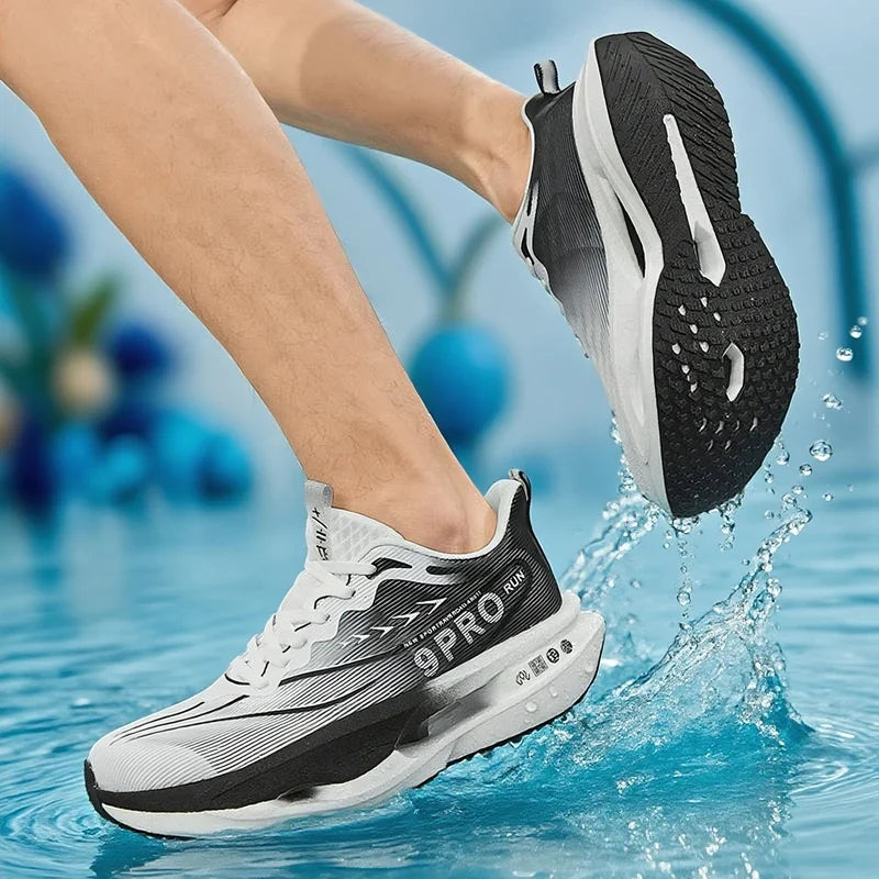 Running Shoes Cushioned Carbon Board Trainer EstaliosFit white/black athletic footwear on Tampa Home & Garden Store