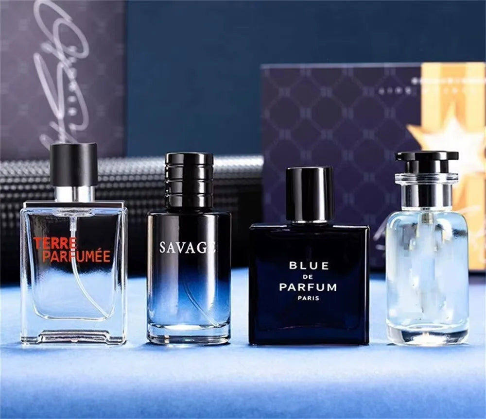 4-piece men's perfume gift set featuring Terre Parfumée, Savage, Blue de Parfum Paris on Tampa Home & Garden Store
