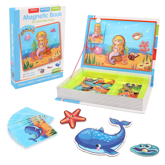 Perfecsy 3D Magnetic Puzzle Book sea creatures with colorful cards on Tampa Home & Garden Store