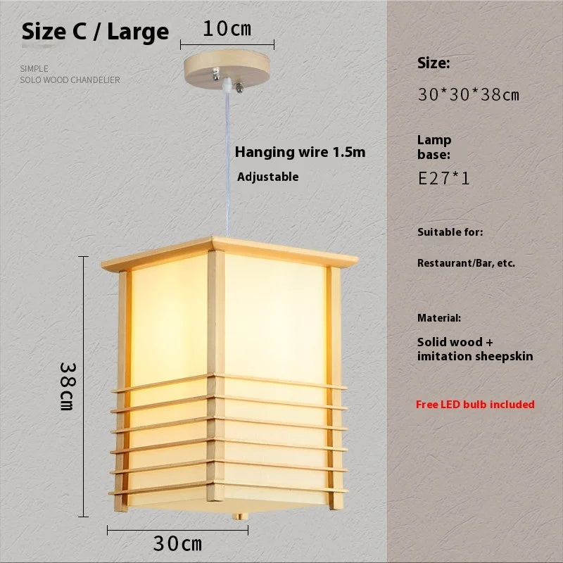 Solid wood pendant lantern, natural finish, 30x30x38 cm, E27, Perfecsy, 1.5m cord on Tampa Home & Garden Store