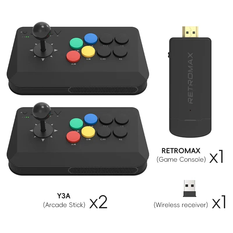 Data Frog arcade sticks 2pc by FLIPSTYLEZLLC with RETROMAX wireless console and USB receiver on Tampa Home & Garden Store