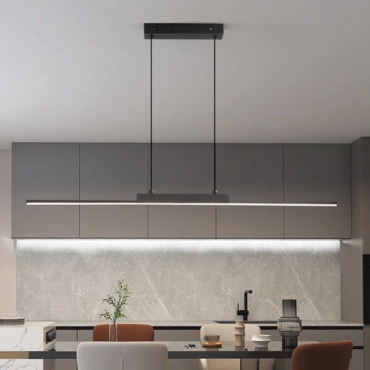 Modern Long Pendant Light – Minimalist Dining Room Chandelier for Kitchen & Living