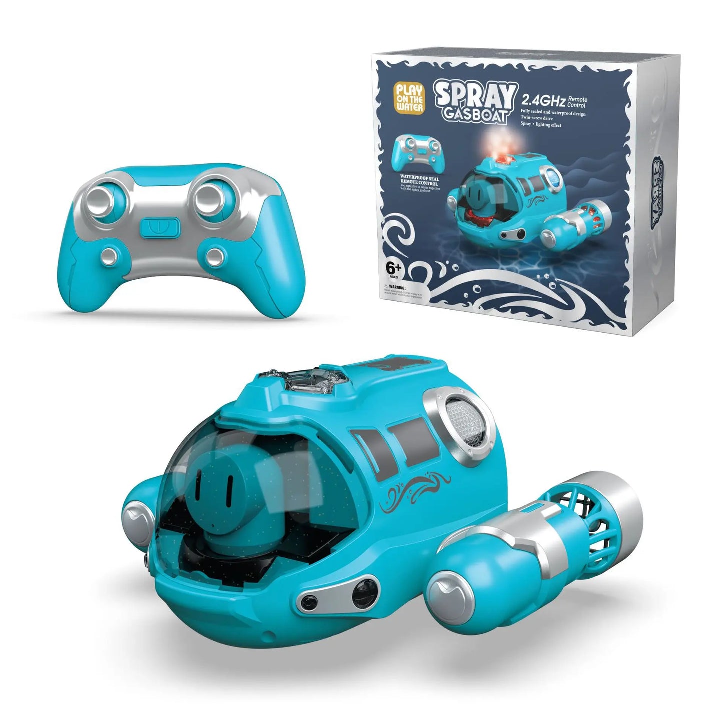 Waterproof RC Boat Toy for Kids Dual Propeller Remote Control Boat