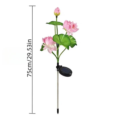 Solar Led 3 Head Lotus Garden Light and Lamp