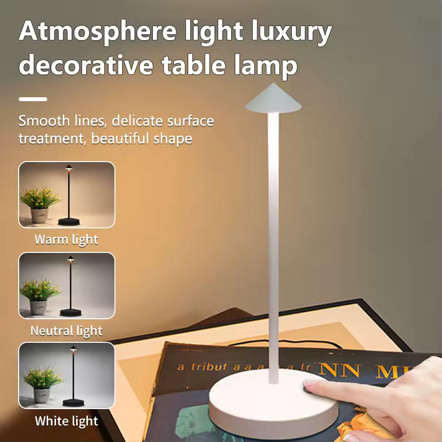 Wireless LED Table Lamp with Touch Dimming | Cordless Ambient Lighting