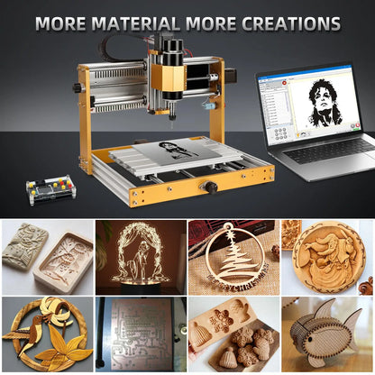 3018Pro Max CNC Router – 500W all-aluminum DIY milling engraver with gold frame UpTrend Deals on Tampa Home & Garden Store
