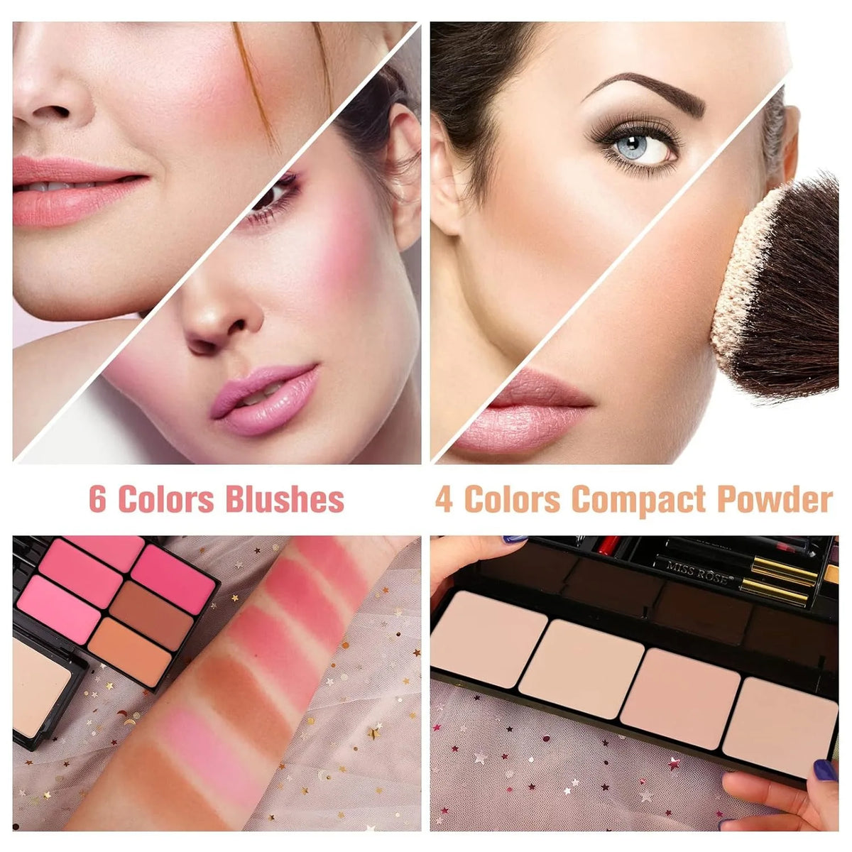 Silcy Skin Color Spirit professional makeup set with 6 blush shades and 4 compact powders on Tampa Home & Garden Store