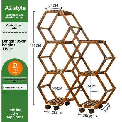 Solid Wood Plant Stand for Garden and Patio