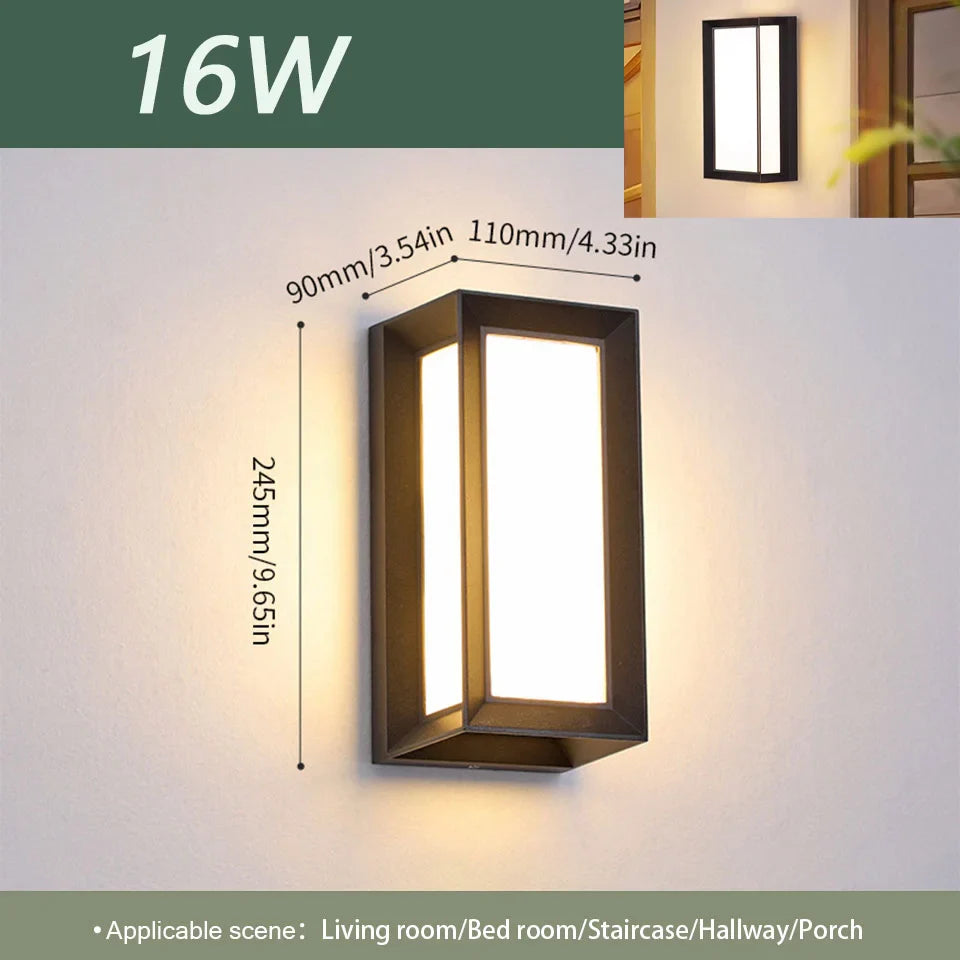 LED Outdoor Wall Light – IP66 Waterproof Motion Sensor Lamp for Porch & Garden