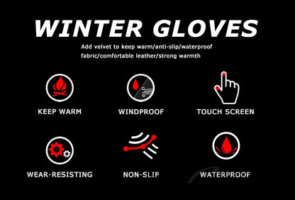 Warm Winter Windproof Waterproof Touch Screen Gloves by BikerZoneZ, Motorcycle Gloves on Tampa Home & Garden Store
