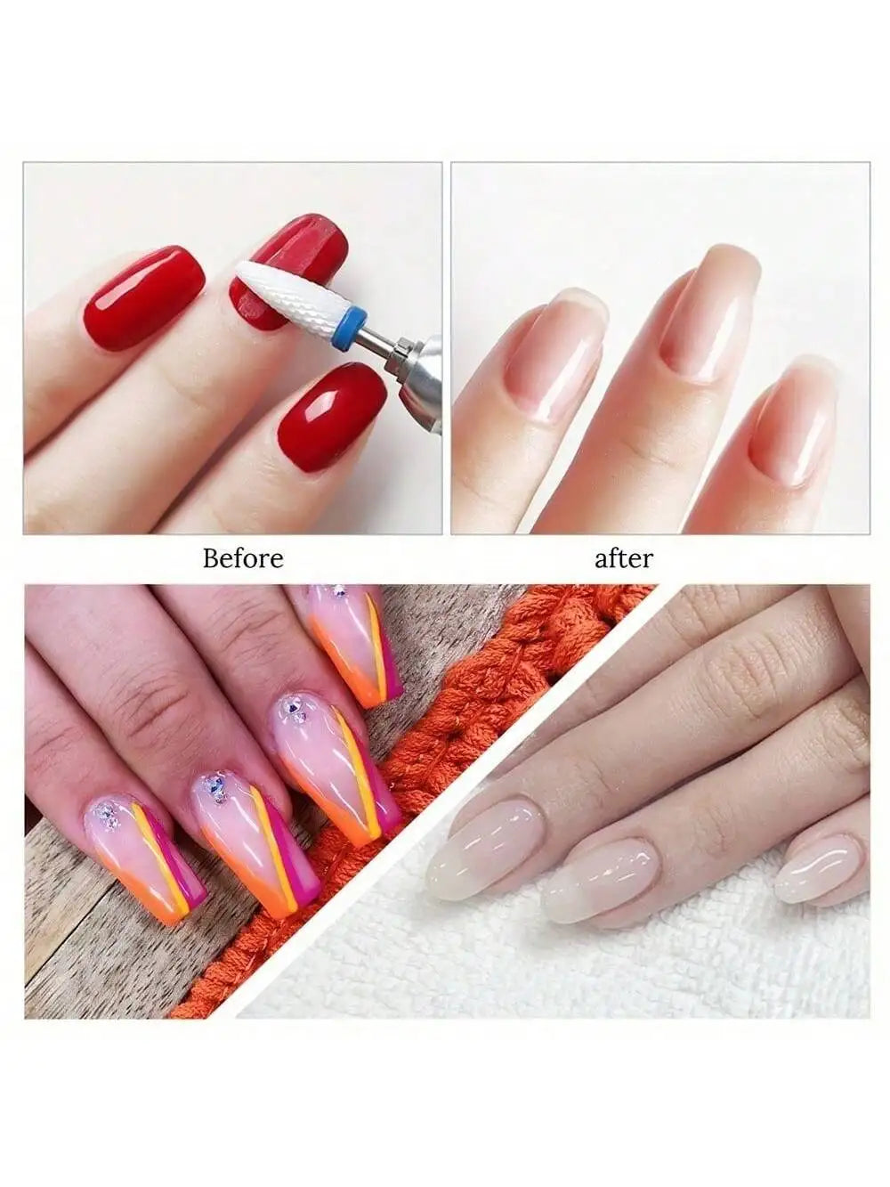 10pcs ceramic nail drill bits set for electric manicure files cuticle burrs and gel tools on Tampa Home & Garden Store